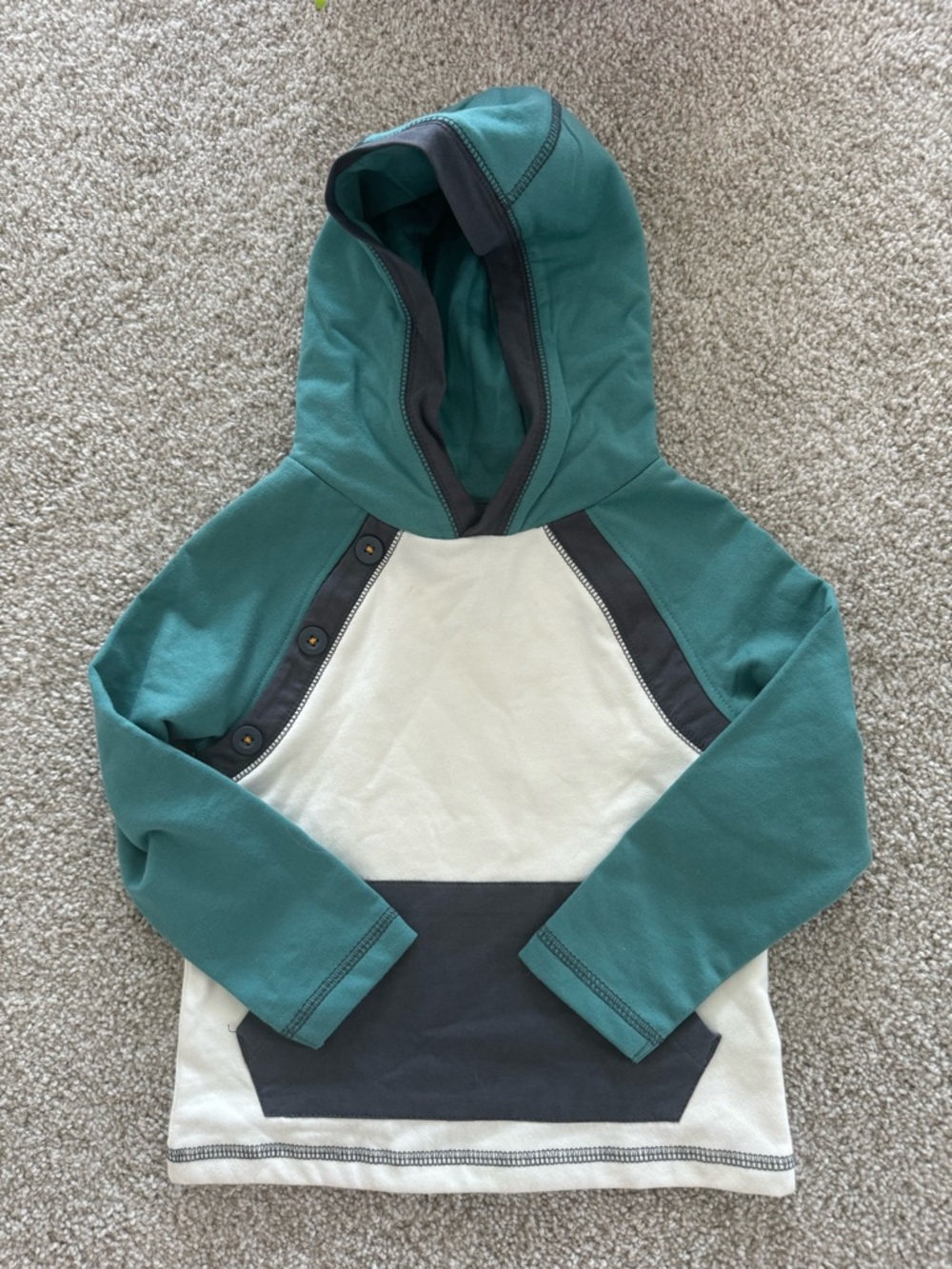 Tommy Bahama Teal, Cream & Charcoal Hooded Pullover